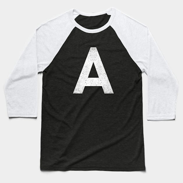 Vintage Letter A Capital Alphabet A Monogram Baseball T-Shirt by Shariss